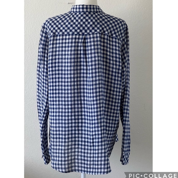 Rails Large Women’s Plaid Shirt Blue White Button Up - Picture 3 of 11